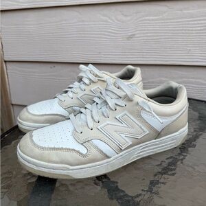 New Balance Cream and White Casual Sneakers